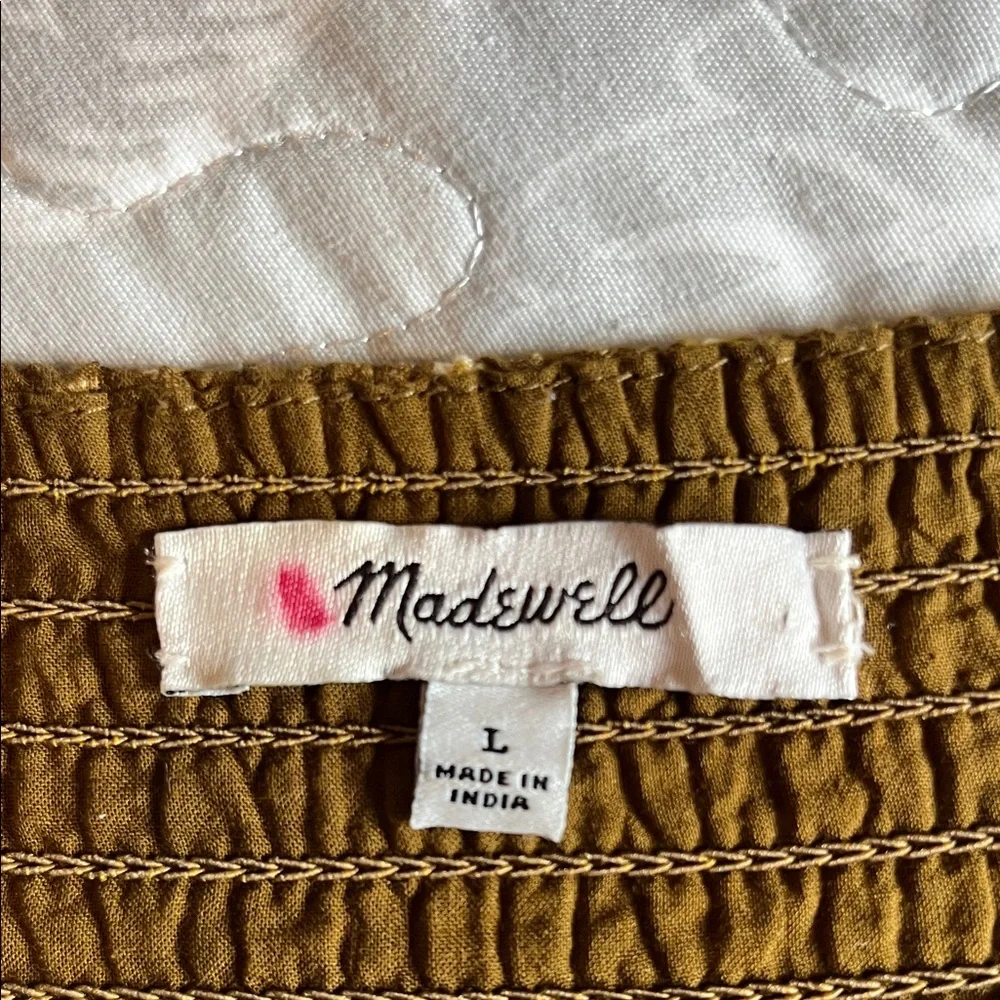 Madewell Ruffle-Sleeve Tiered Midi Dress in Daisy Stitch Size L - Belt included - Picture 3 of 14